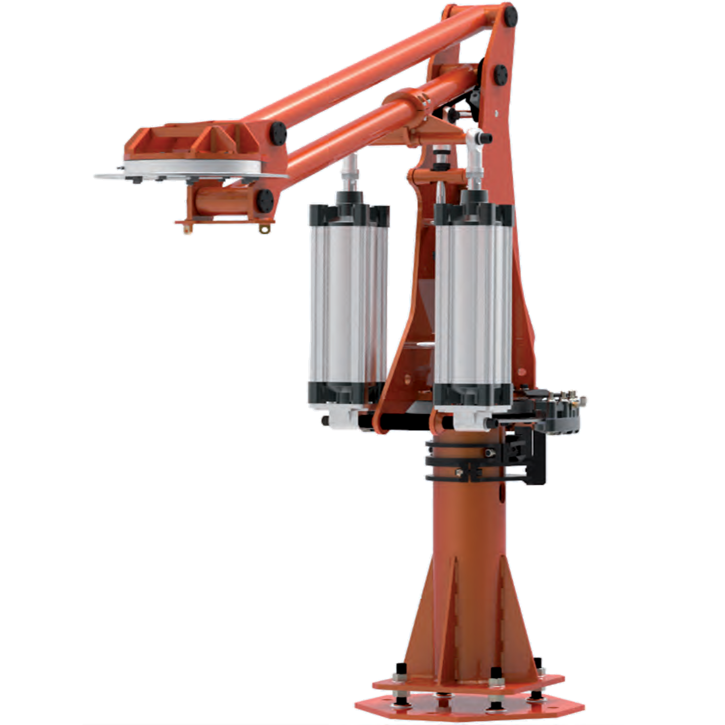 Articulated floor arm